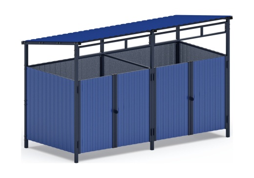 Навес контейнерной площадки для мусора (синий) (2 секции) МФ 55.02.02-03