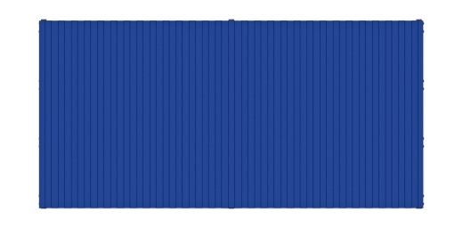 Навес контейнерной площадки для мусора (синий) (2 секции) МФ 55.02.03-03