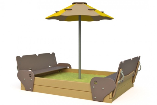 Песочница "Мухомор" с защитой МФ-1.115