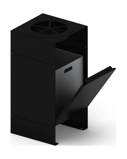 Урна парковая с пепельницей (черная) - МФ 50.02.05-01  (под анкера)