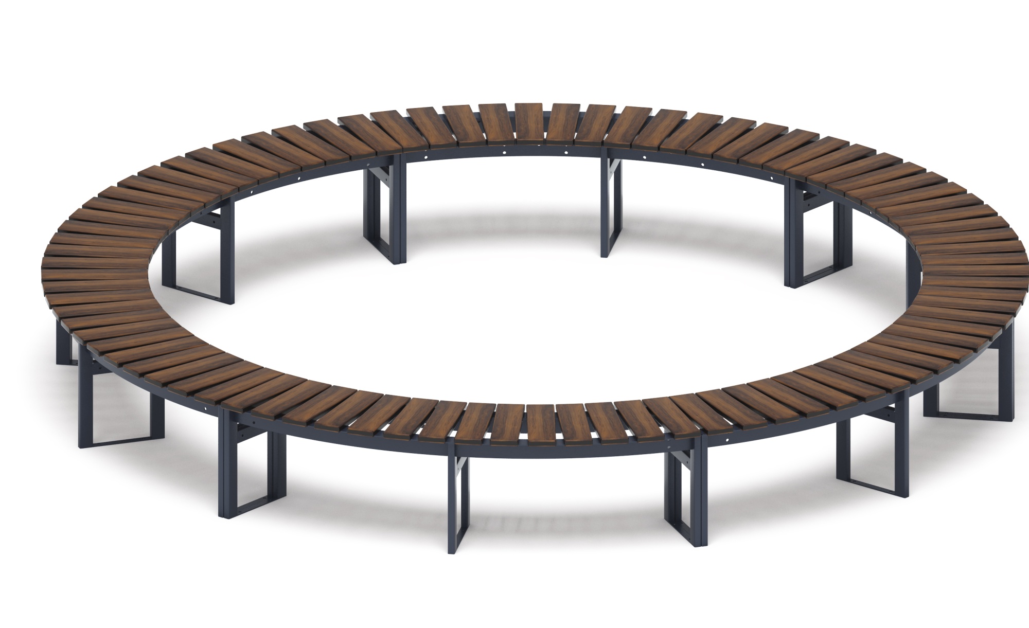 Модульная скамья радиальная (темный дуб) МФ 42.01.26