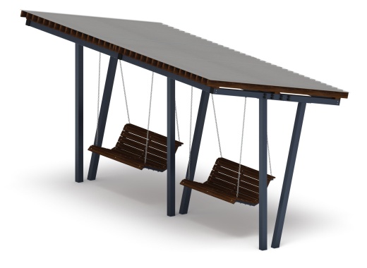 Пергола тент с качелями (наклоная) - МФ 78.03.02 /с поликарбонатом/
