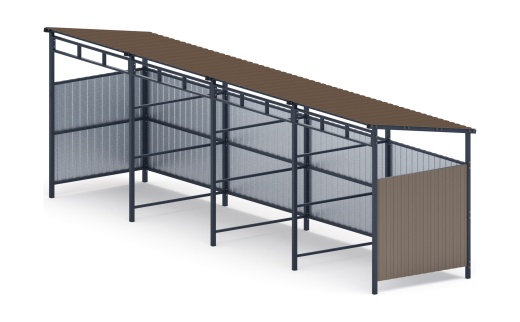 Навес контейнерной площадки для мусора (4 секции) МФ 55.02.03.4-02