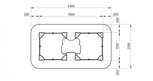 Песочница двойная с навесом Бабочка (Ракушки) - ИО 5.01.07-01