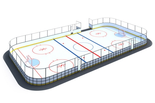 Хоккейная коробка R-3м. защитная сетка Н-1500мм по всему периметру ХОК-1.4