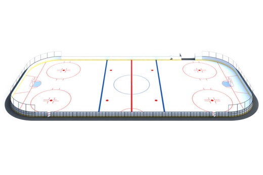 Хоккейная коробка R-7,5м. защитная сетка Н-1500мм за воротами ХОК-1.2