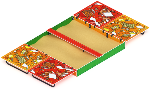 Песочница с крышкой большая (Рыбы) - ИО 5.01.14-01