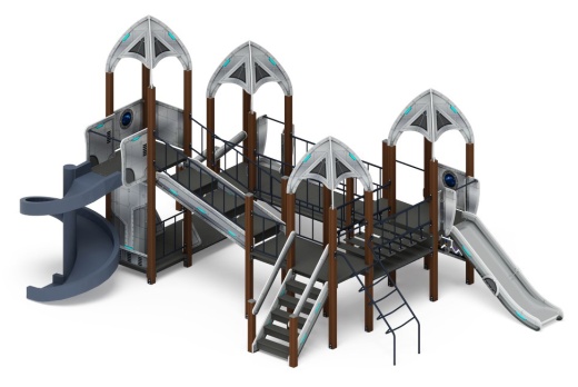 Космопорт (Серый) - ДИК 2.14.02-01 - Игровой комплекс H=750 H=1200 H=2000