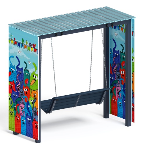 Пергола с качелями (Коты) - МФ 78.06.01-06 /с поликарбонатом/