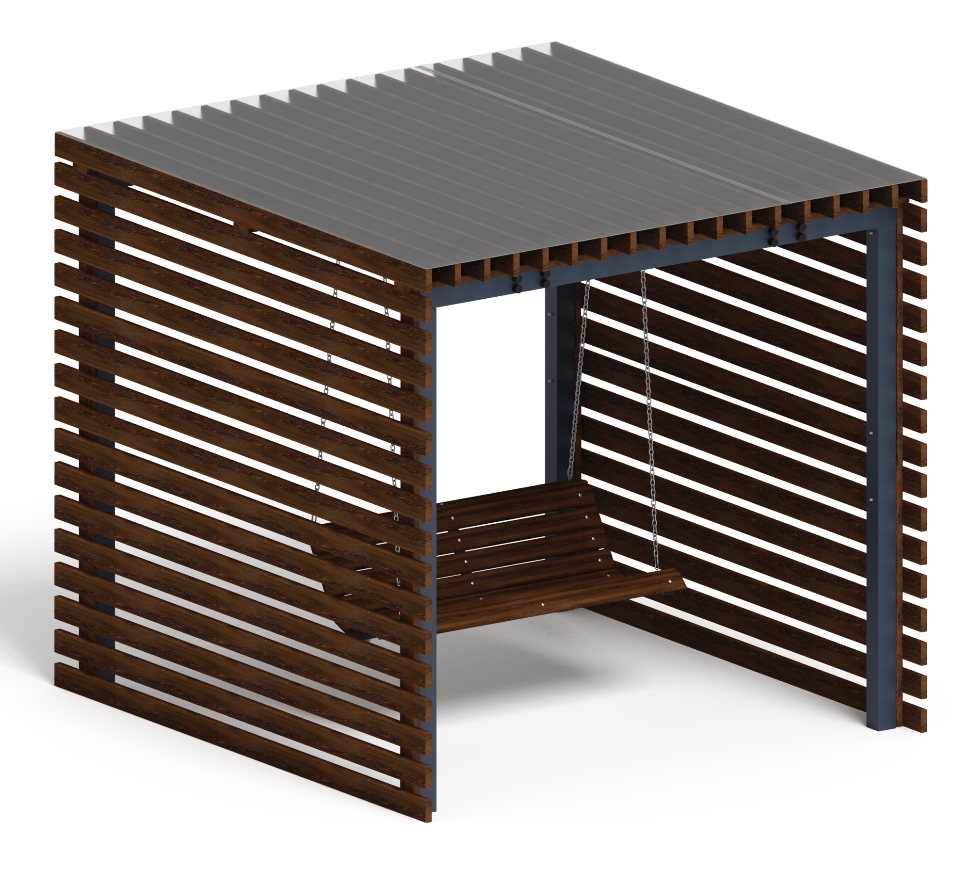 Пергола беседка с качелями - МФ 78.01.01 /с поликарбонатом/