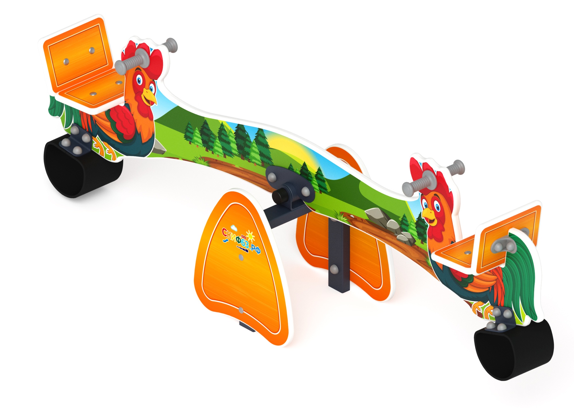 Качалка балансир со спинкой Петушки - ИО 21.Д.01.01 - Космопорт