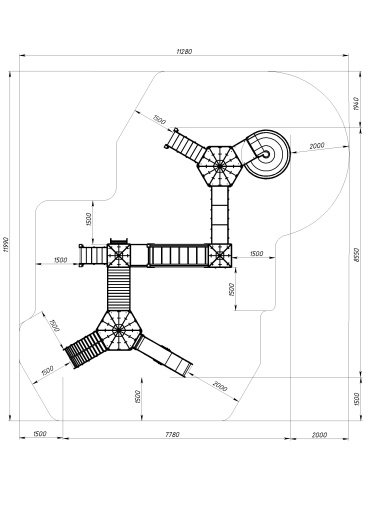 Карандаши (Винтовой скат) - ДИК 2.26.06-01.С - Игровой комплекс Н=1200, Н=2000