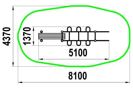 Рукоход с брусьями и лавкой для преса W-01-006