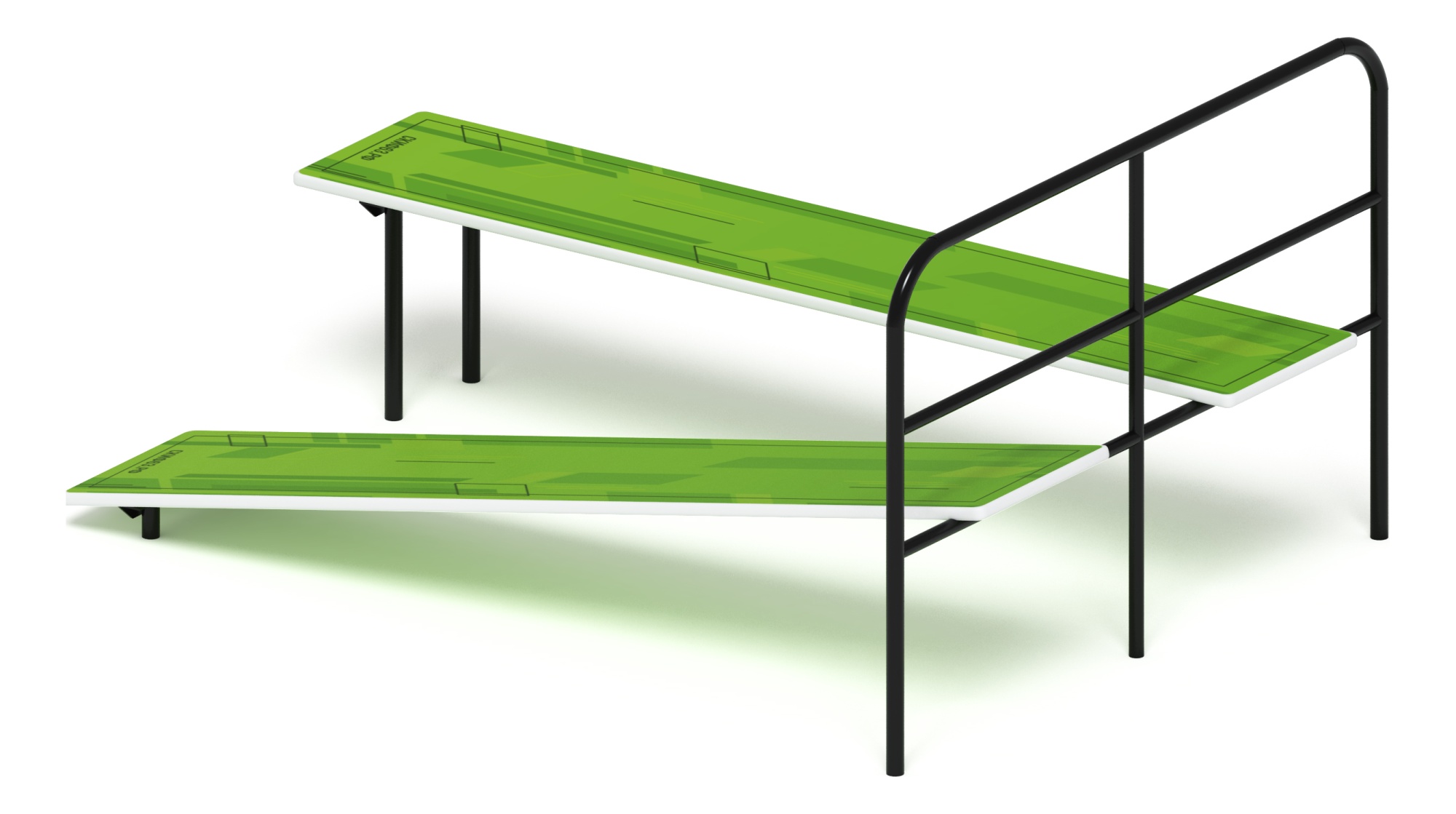 Скамья для пресса двойная (зеленый) - СО 2.40.04-02