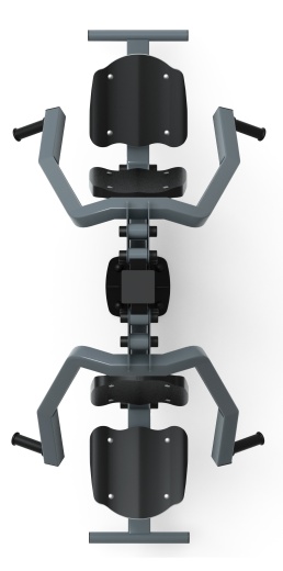 Жим от груди двойной (серый) - Уличный тренажер двойной - СТ 030-13