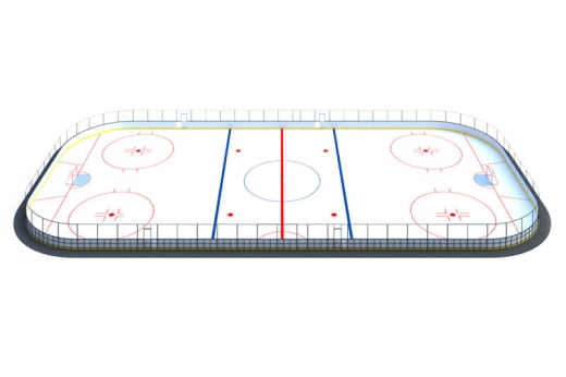 Хоккейная коробка R-7,5м. защитная сетка Н-1500мм по всему периметру ХОК-1.2