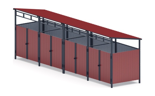 Навес контейнерной площадки для мусора (4 секции) МФ 55.02.02.4-04