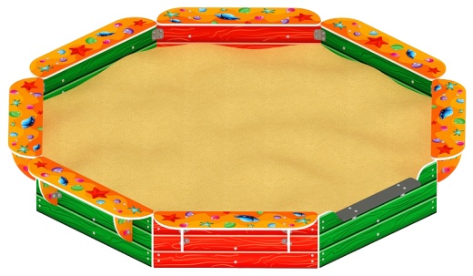 Песочница восьмигранная (Ракушки) - ИО 5.01.04-40