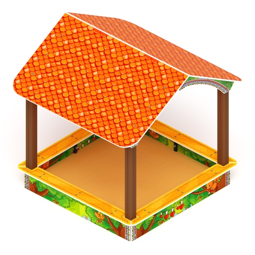 Песочный дворик с навесом Домик (Полянка) - ИО 6.01.02-03