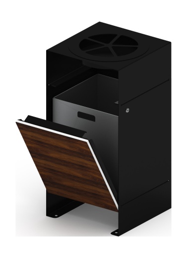 Урна парковая с пепельницей (черная) - МФ 50.02.02-01  (под анкера)