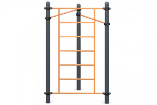 Два турника классического хвата и шведская стенка расположенные в форме треугольника W-02-011