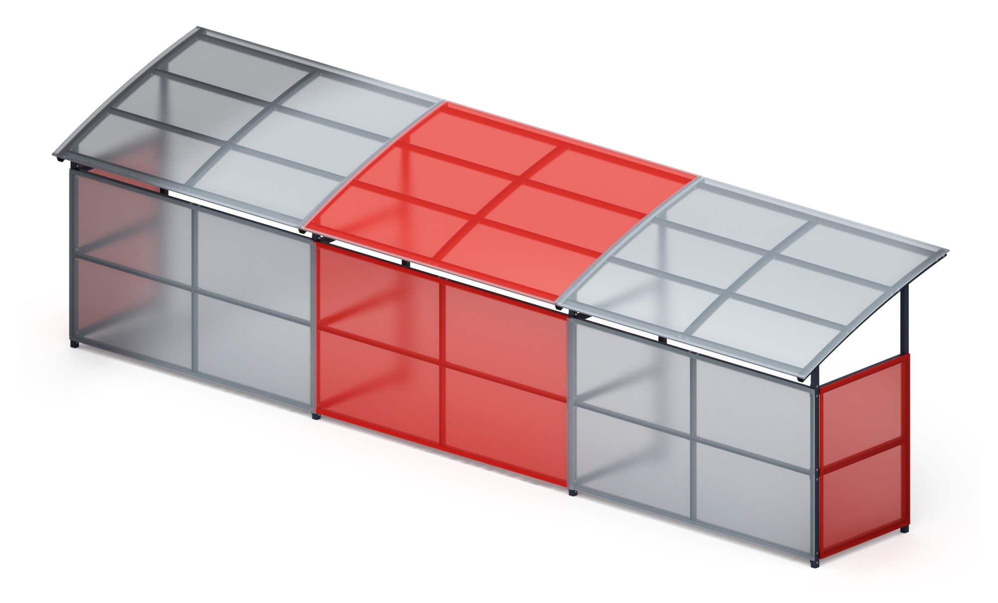 Навес для колясок (3 секции) МФ 743.01-02