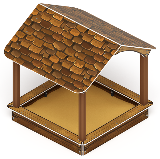 Песочный дворик с навесом Домик (Коричневый) - ИО 6.01.02-01