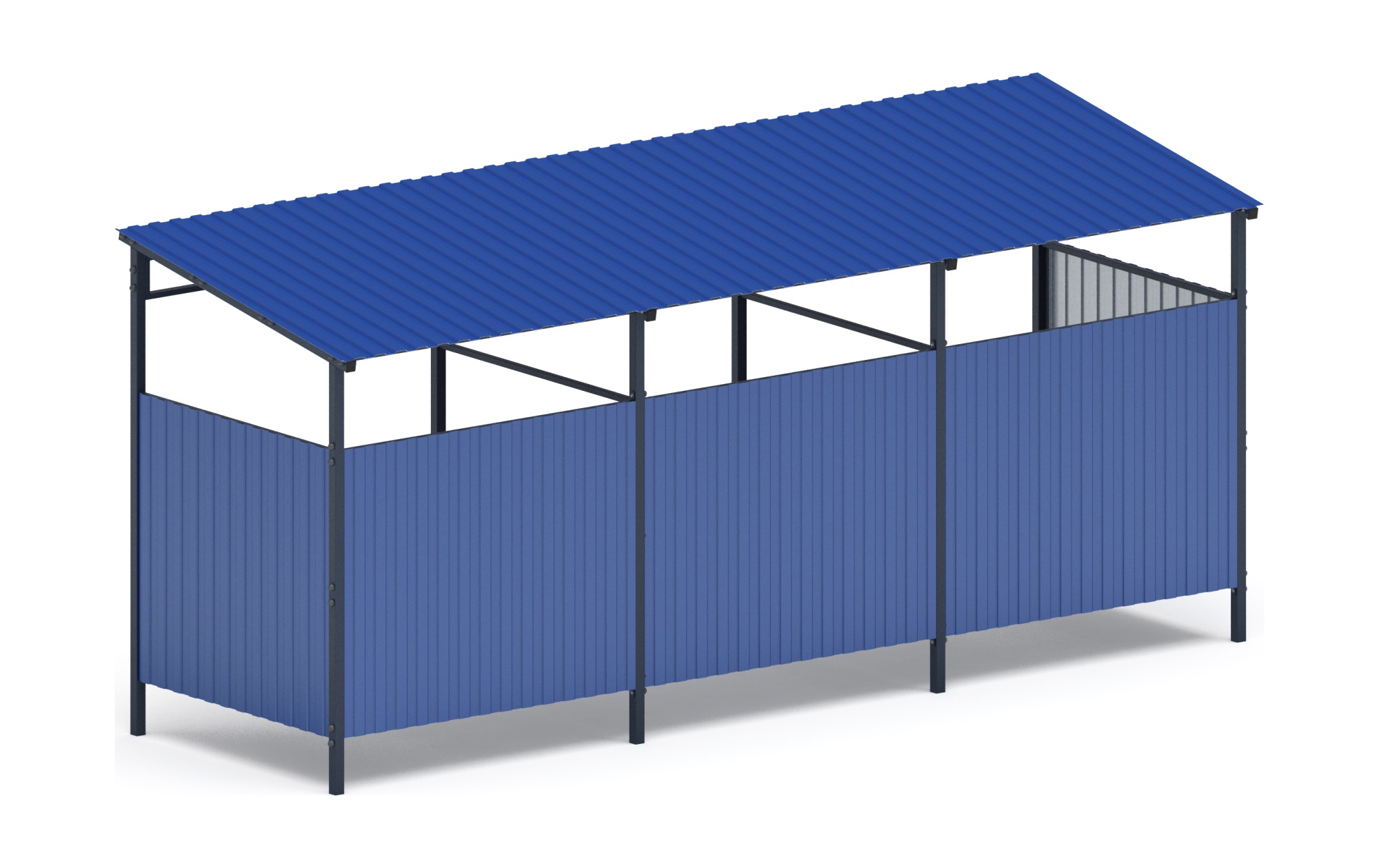 Навес контейнерной площадки для мусора (3 секции) МФ 55.02.03.3-03