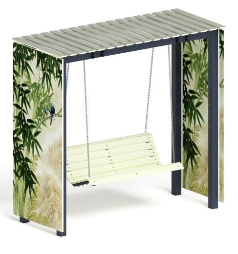 Пергола с качелями (Бамбук) - МФ 78.06.01-02 /с поликарбонатом/