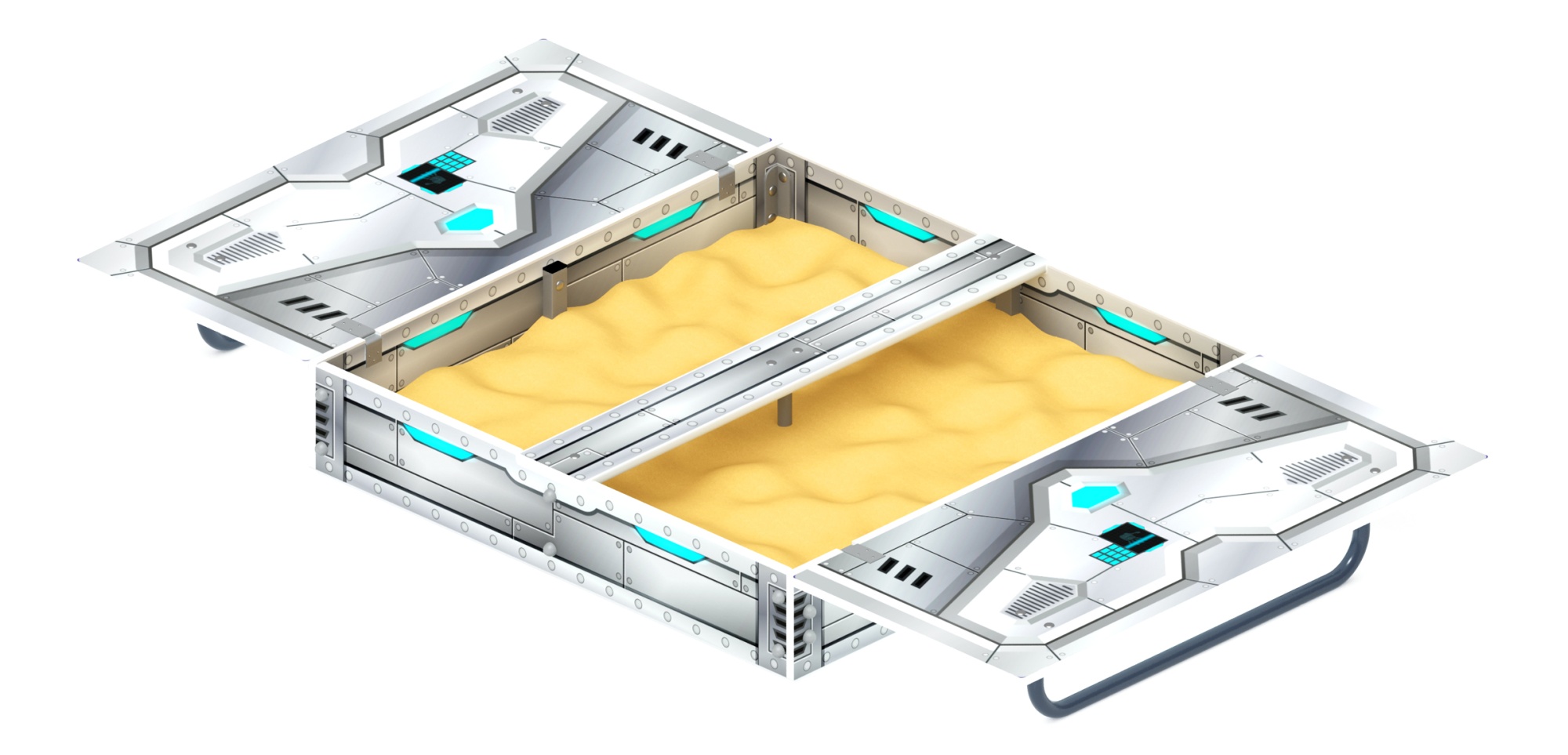 Песочница с крышкой средняя (Техно) - ИО 5.01.11-10