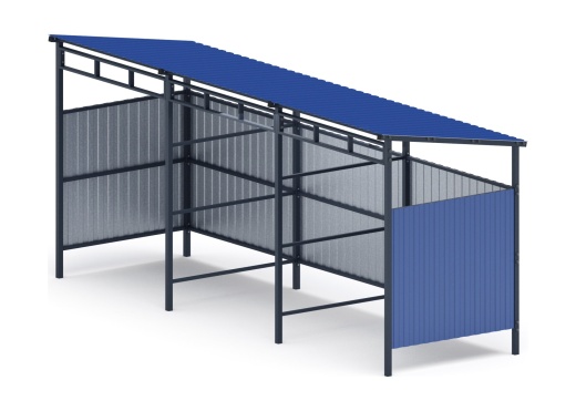 Навес контейнерной площадки для мусора (3 секции) МФ 55.02.03.3-03