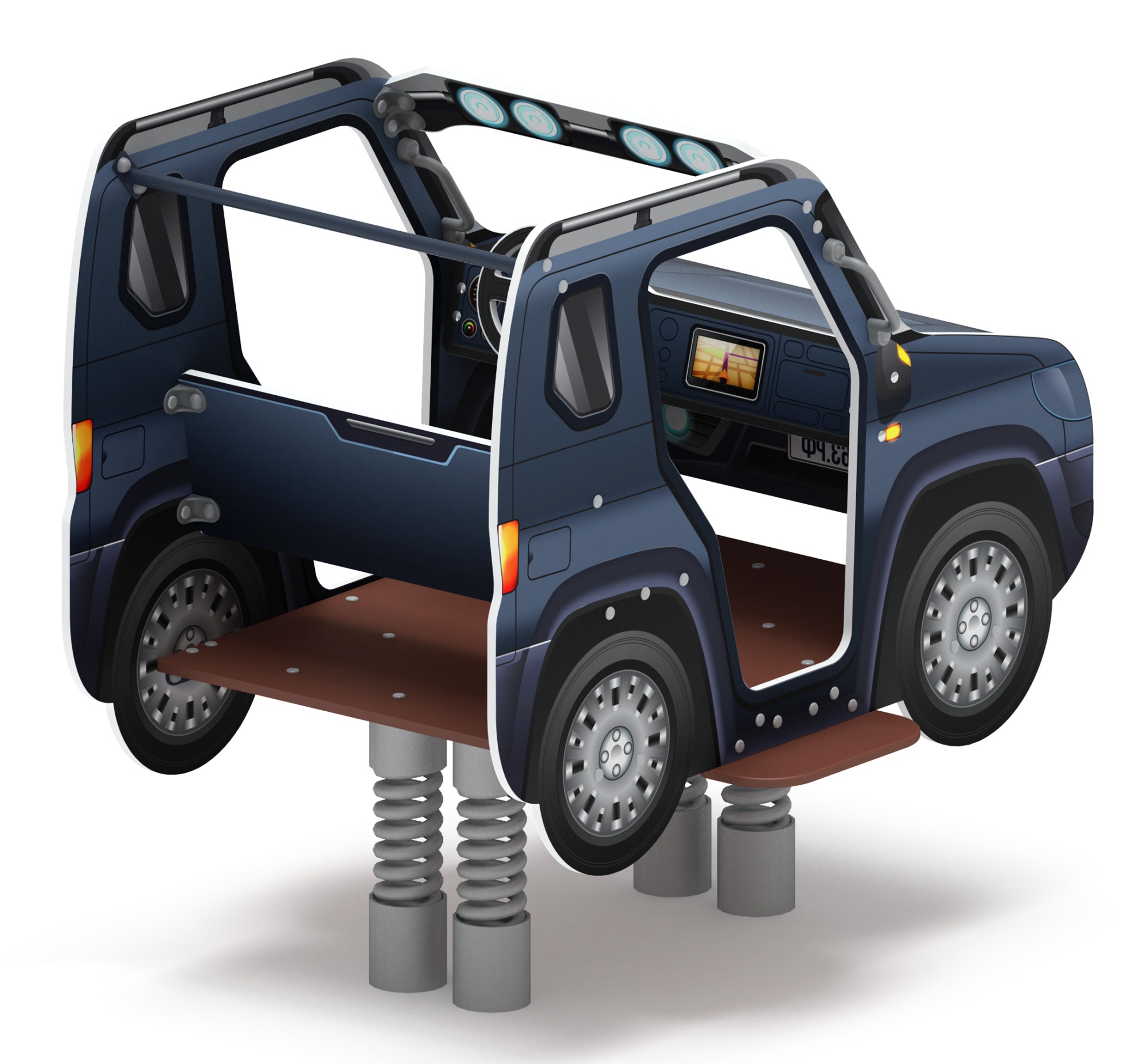 Джип Металлик - Качалка на пружине двухместная машинка - ИО 23.03.05-13