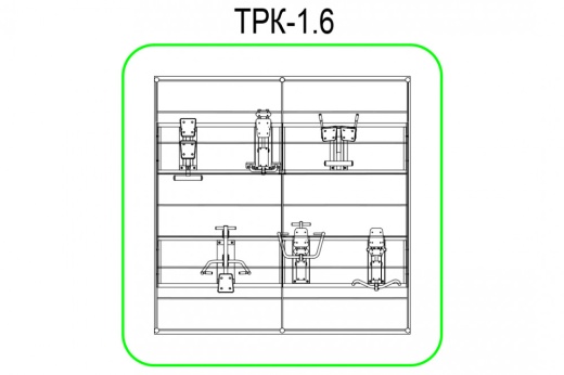 Тренажерная беседка из 6 тренажеров на раме (в составе тренажеры ТР-1.62, ТР-1.65, ТР-1.67, ТР-1.70, ТР-1.72, ТР-1.74) ТРК-1.6