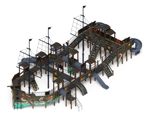 Баркентина (Летучий Голландец)  - ДИК 2.03.3.06-11 - Игровой комплекс (Винтовой скат) H=1200, Н=1500, Н=2000