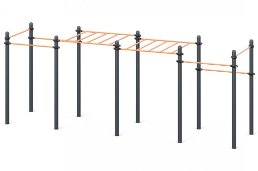 Рукоход классический двухуровневый из 6 турников W-01-002