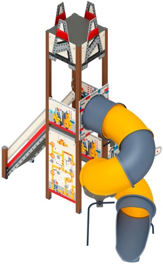 Детский игровой комплекс Буровая горка труба винтовая Н 2000, горка 750 ДИК 2.28.02-01