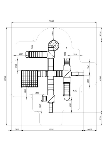 Волшебный город (винтовой скат) (Майя) - ДИК 2.19.03-01 - Игровой комплекс Н=900 Н=1200 Н=2000