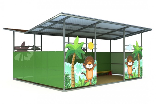 Теневой навес двойной (36м2) ТН-2-6х6