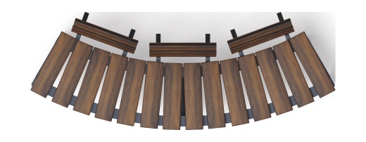 Модульная скамья радиальная (темный дуб) МФ 42.01.19