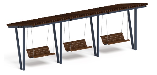 Пергола тент с качелями (наклоная) - МФ 78.03.03-01 /без поликарбоната/