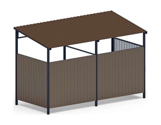 Навес контейнерной площадки для мусора (коричневый) (2 секции) МФ 55.02.03-02