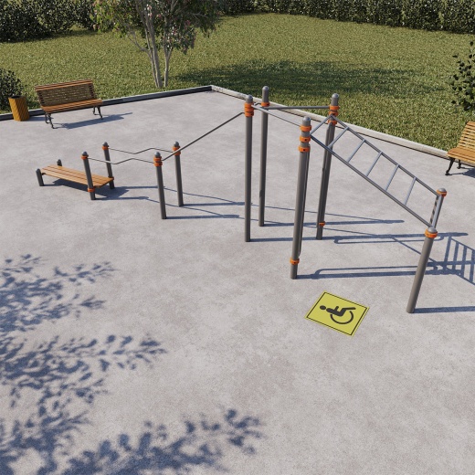 Спортивный комплекс, адаптированный для инвалидов-колясочников СВС-133-М