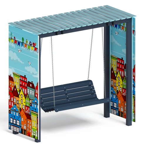 Пергола с качелями (Город) - МФ 78.06.01-04 /с поликарбонатом/