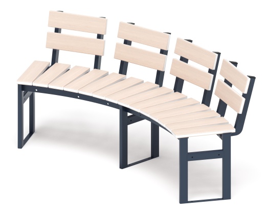 Модульная скамья радиальная (беленый дуб) МФ 42.01.18-01