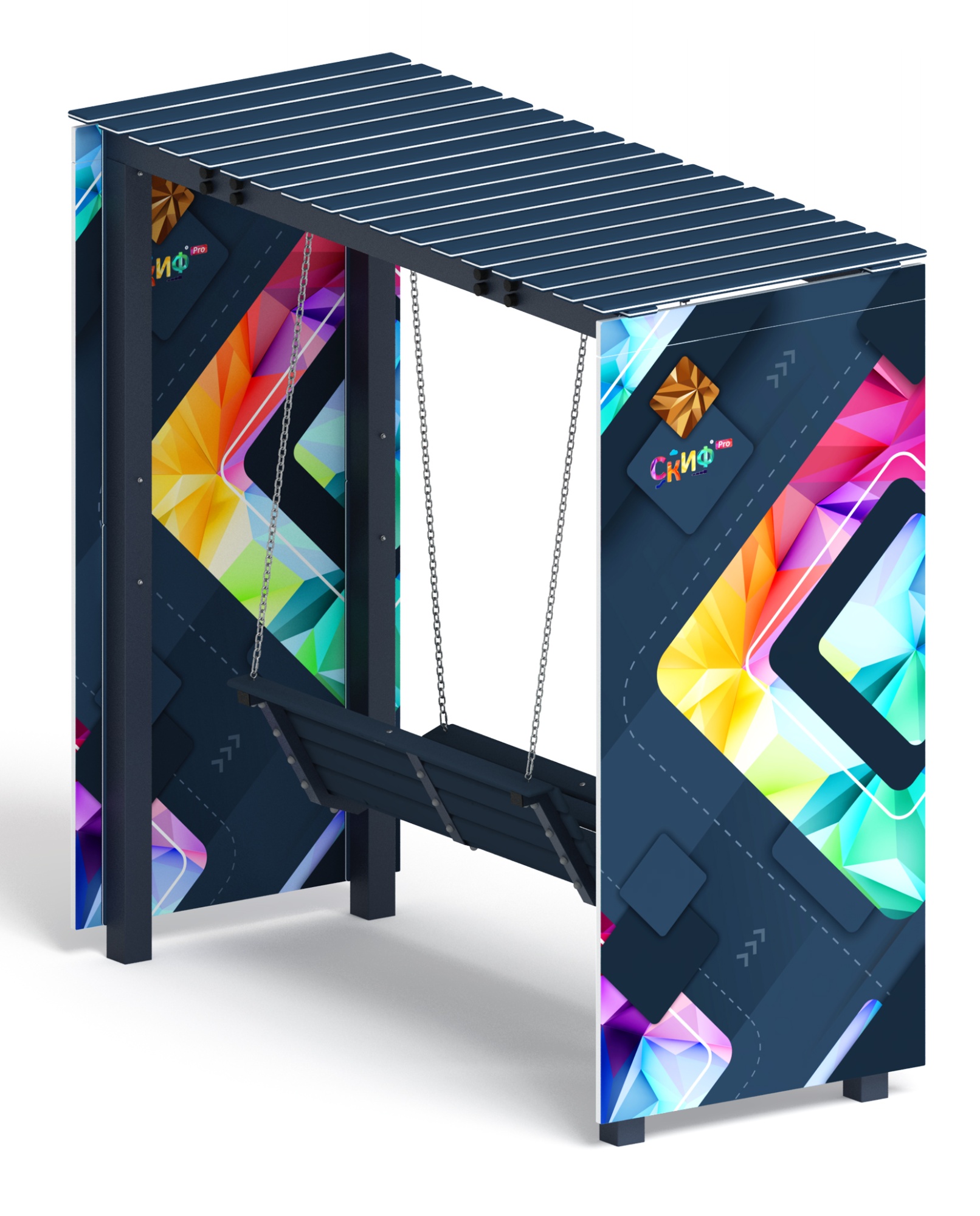 Пергола с качелями (СКИФ) - МФ 78.06.01-01 /без поликарбоната/