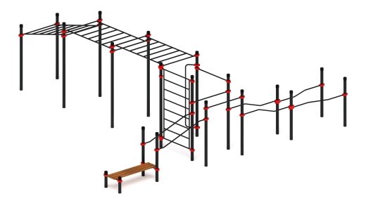 Воркаут ЛОВ 108 красный ВТ 102.19-01