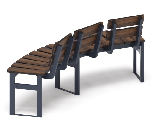 Модульная скамья радиальная (темный дуб) МФ 42.01.19