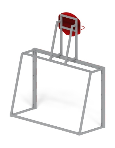 Ворота мини футбольные с баскетбольным щитом (красные) (с креплением сетки) - СО 2.60.05-02