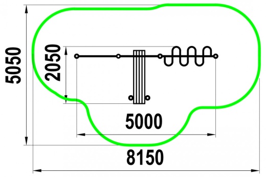 Турник классического хвата, лавка для упражнений на пресс наклонная, рукоход "змейка" W-02-016