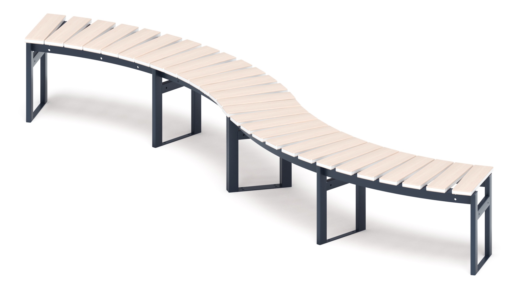 Модульная скамья радиальная (беленый дуб) МФ 42.01.20-01